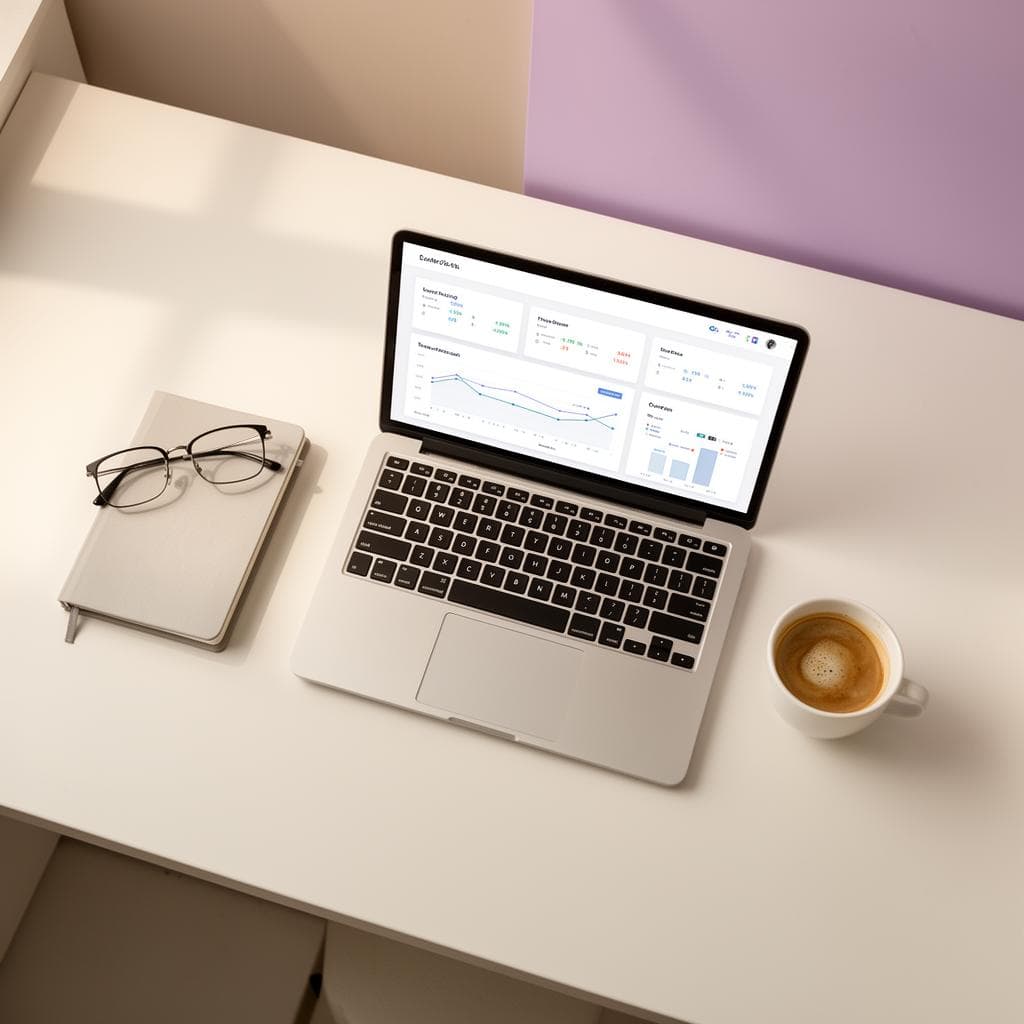Analytics dashboard on laptop